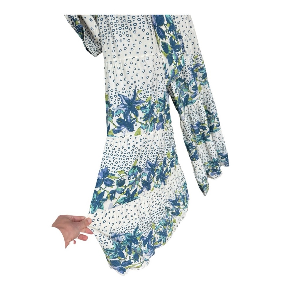 FREE PEOPLE | Paradise Wide Leg Boho Jumpsuit in Ivory Floral, Size Medium - Picture 9 of 16